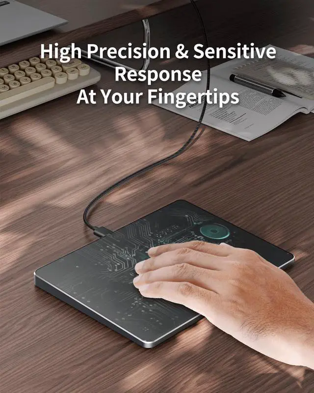 Alt view image 4 of 7 - ProtoArc T1 Wired High Precision Trackpad for Windows, USB Slim Touchpad Mouse with Multi-Touch Navigation for Windows 7/10/11 Laptop Notebook Desktop Computer