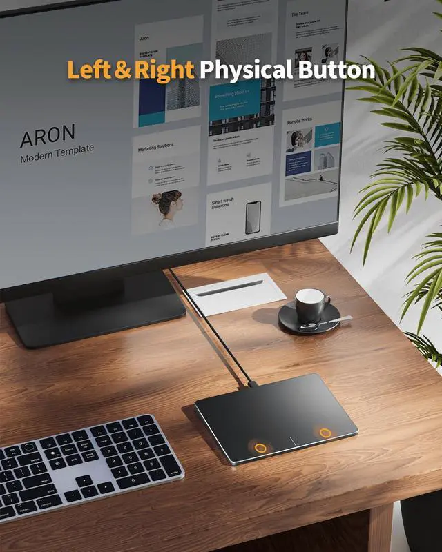 Alt view image 3 of 7 - ProtoArc T1 Wired High Precision Trackpad for Windows, USB Slim Touchpad Mouse with Multi-Touch Navigation for Windows 7/10/11 Laptop Notebook Desktop Computer