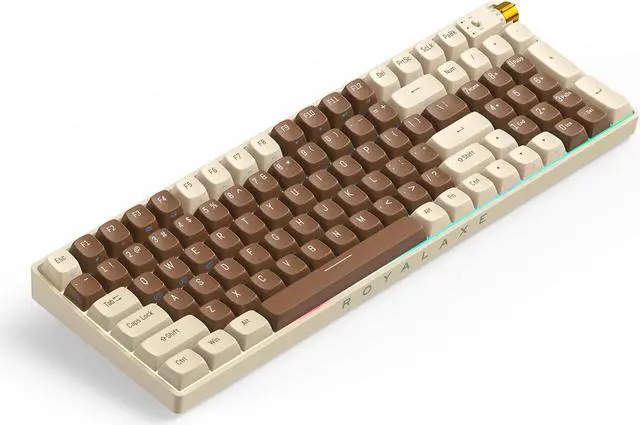 Main image of ProtoArc X RoyalAxe R100 Mechanical Keyboard, Gateron G Pro 3.0 Yellow Switch, Hot Swappable Wired/Bluetooth/2.4G Wireless Keyboard with RGB Light for Windows & Mac, PBT Keycaps
