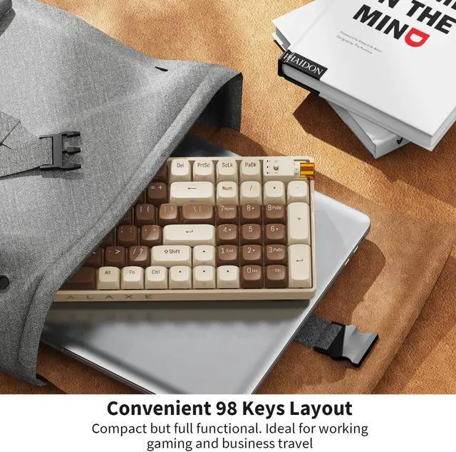 Alt view image 2 of 6 - ProtoArc X RoyalAxe R100 Mechanical Keyboard, Gateron G Pro 3.0 Yellow Switch, Hot Swappable Wired/Bluetooth/2.4G Wireless Keyboard with RGB Light for Windows & Mac, PBT Keycaps