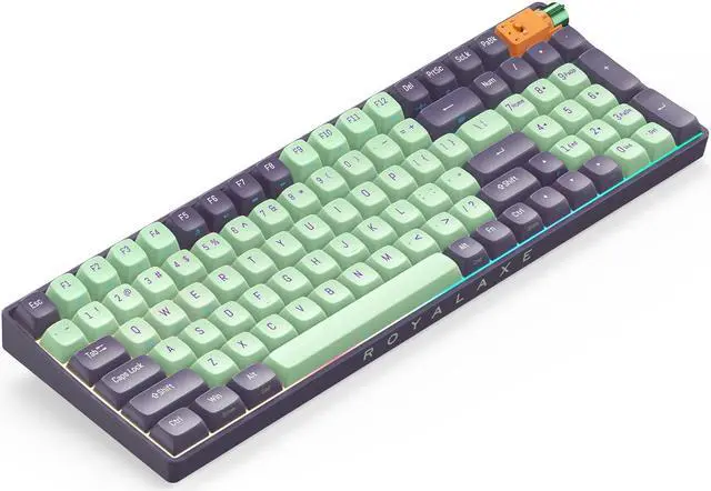 Main image of ProtoArc X RoyalAxe R100 Mechanical Keyboard, Gateron G Pro 3.0 Yellow Switch, Hot Swappable Wired/Bluetooth/2.4G Wireless Keyboard with RGB Light for Windows & Mac, PBT Keycaps Starry Cyan