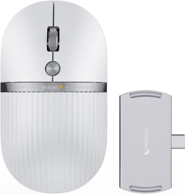 Main image of ProtoArc USB C Wireless Bluetooth Mouse, Multi-Device HubMouse with Type C Hub Portable Silent Rechargeable Computer Laptop Mouse for iPad, PC, Tablet, MacBook, Surface Pro-Silver