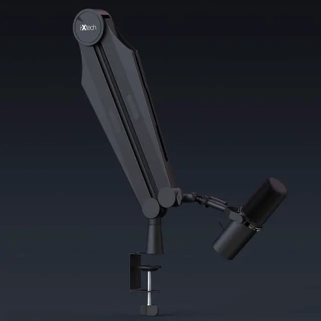 Alt view image 6 of 7 - IXTECH Microphone Boom Arm Mic Arm for Blue Yeti Shure Sm7b Hyperx QuadCast Rode At2020 and Fifine Mic Stand for Gaming Podcasting and Streaming CAPTAIN Model