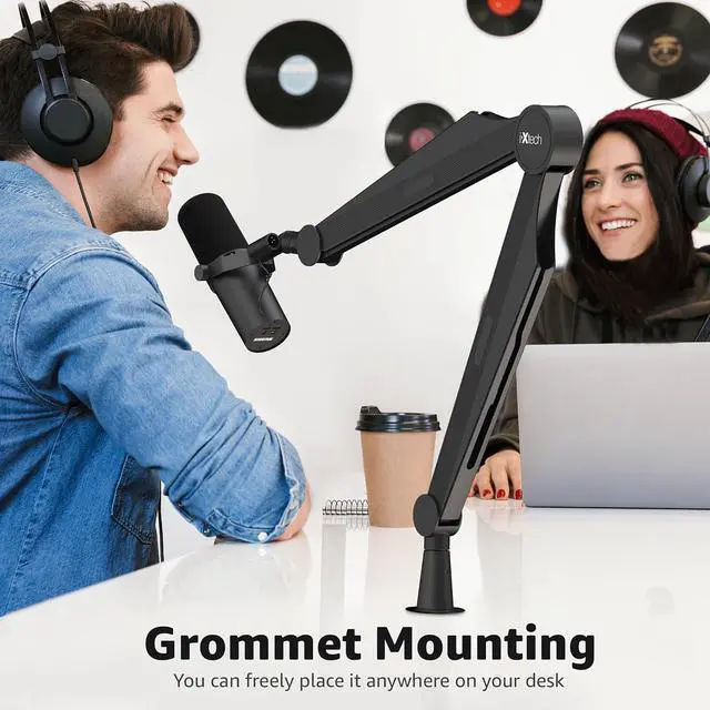 Alt view image 2 of 7 - IXTECH Microphone Boom Arm Mic Arm for Blue Yeti Shure Sm7b Hyperx QuadCast Rode At2020 and Fifine Mic Stand for Gaming Podcasting and Streaming CAPTAIN Model