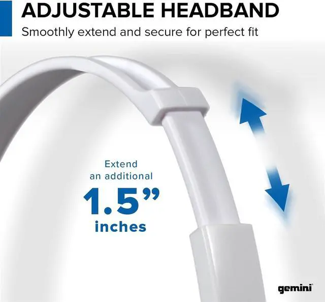 Alt view image 6 of 12 - Gemini DJX-200 Professional DJ Headphones White
