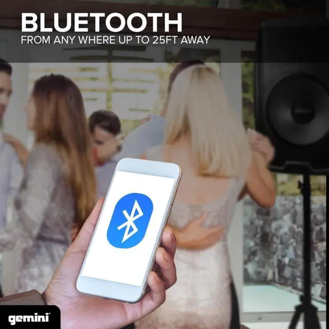 Alt view image 17 of 20 - Gemini AS2115BT 15 inch 2000W Active Bluetooth Loudspeaker with Stand