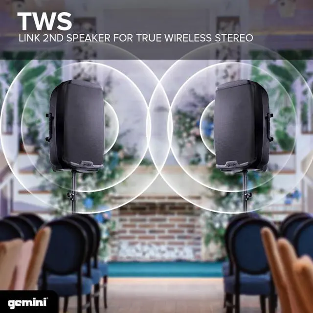 Alt view image 18 of 20 - Gemini AS2115BT 15 inch 2000W Active Bluetooth Loudspeaker with Stand