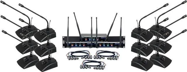 Alt view image 8 of 9 - VocoPro Digital-Conference-12 Twelve Channel UHF Wireless Conference Microphone System