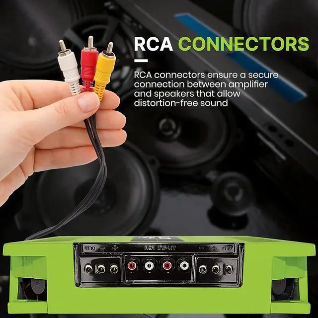 Alt view image 9 of 10 - GREEN ELITE 4000.4 Four Channel 1000 Watts Max @ 2 Ohm Car Audio Amplifier w/Highpass Filter and Low Pass Filter