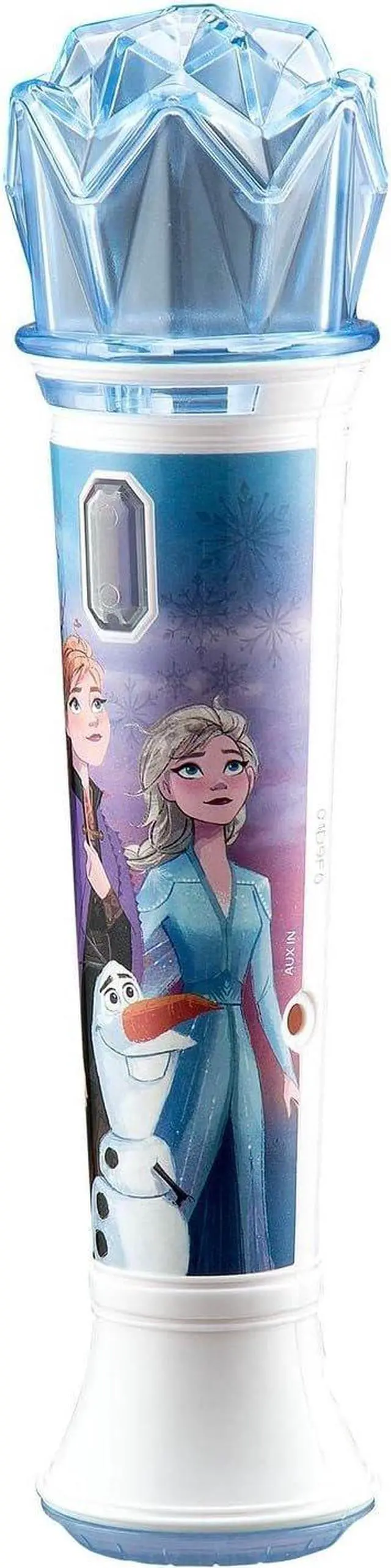 Alt view image 15 of 18 - Disney Frozen 2 Karaoke Sing Along Microphone For Kids, Built In Music, Flashing Lights, Pretend Mic, Toys For Kids Karaoke Machine, Blue