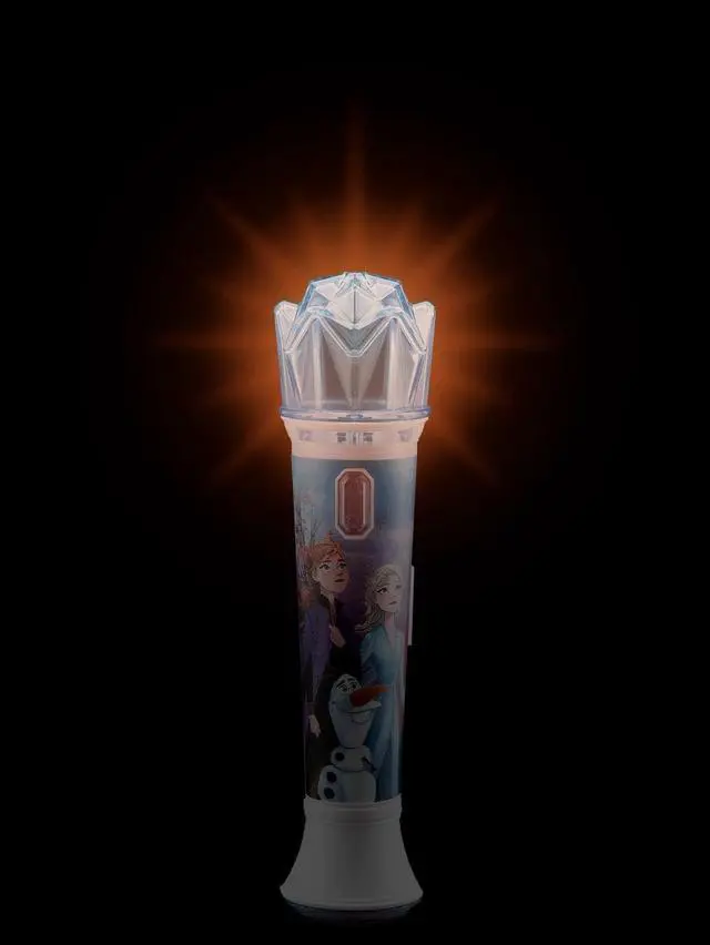 Alt view image 16 of 18 - Disney Frozen 2 Karaoke Sing Along Microphone For Kids, Built In Music, Flashing Lights, Pretend Mic, Toys For Kids Karaoke Machine, Blue