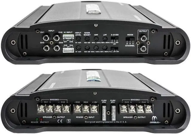 Alt view image 8 of 10 - Autotek MM1020.4 Mean Machine 1000W 4 Channel Bridgeable Amplifier Car Audio Amp