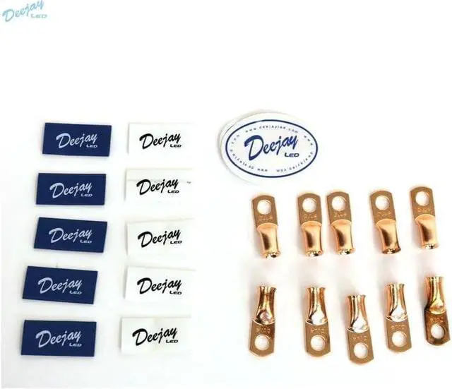 Alt view image 3 of 8 - DEEJAY LED TBH4GA10BLUEWHITE DJL 10-Pack Crimp Connector Style for 4 Gauge Wire Blue/White Tube Insulators