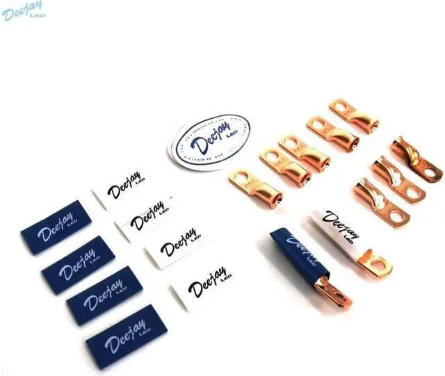 Alt view image 7 of 8 - DEEJAY LED TBH4GA10BLUEWHITE DJL 10-Pack Crimp Connector Style for 4 Gauge Wire Blue/White Tube Insulators