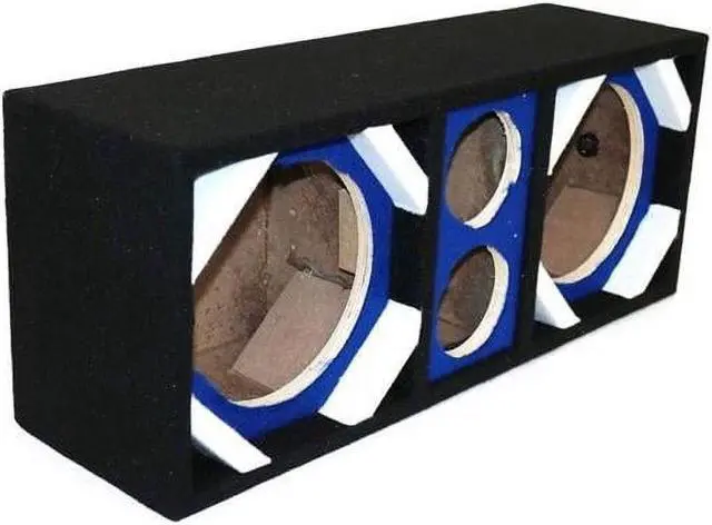 Alt view image 2 of 2 - Two 8-in Woofers plus Two Tweeters Blue Empty Chuchera Speaker Enclosure