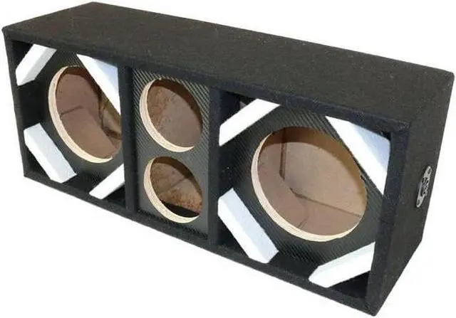 Alt view image 3 of 3 - Two 6-in Woofers plus Two Tweeters Carbon Texture Black Empty Chuchera Speaker Enclosure