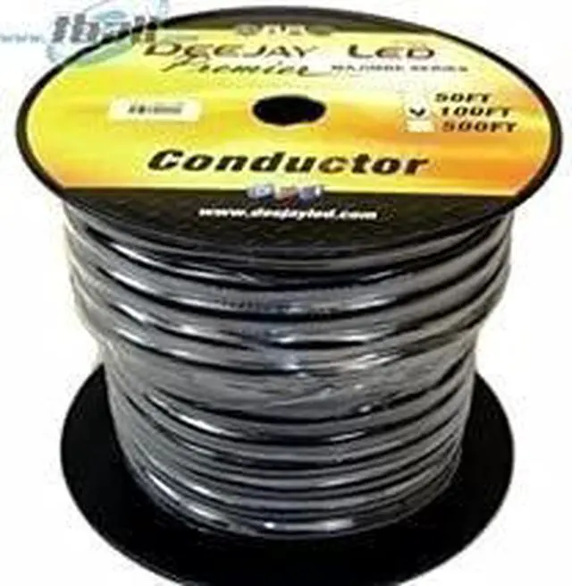Alt view image 5 of 6 - Deejay LED TBH124C100 100 ft. of Four Conductor 12 Gauge Cable in Black Flexible Casing