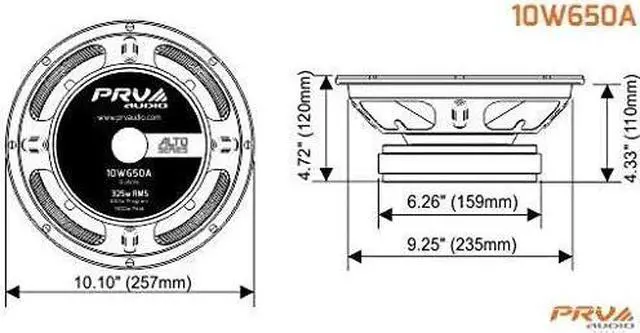Alt view image 19 of 19 - PRV 10W650A Alto Series 10" Pro 8O 325W (650W Peak) Woofer w/ 2.5" Voice Coil
