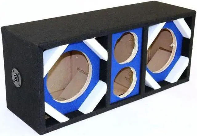 Alt view image 3 of 3 - Two 6-in Woofers plus Two Tweeters Blue Empty Chuchera Speaker Enclosure BLUE