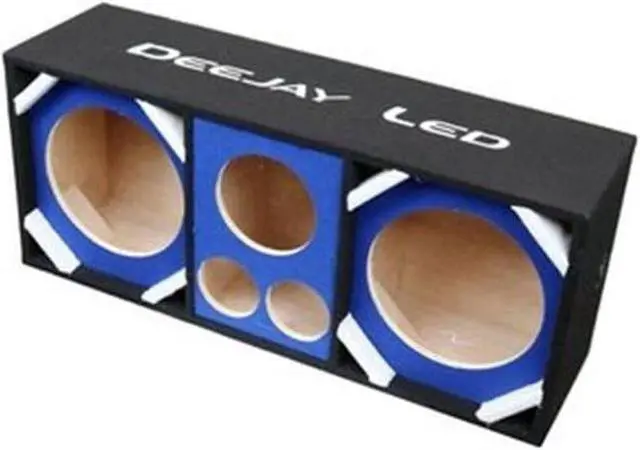 Alt view image 3 of 3 - Two 10-in Woofers plus Three Tweeters BLUE Empty Chuchera Speaker Enclosure