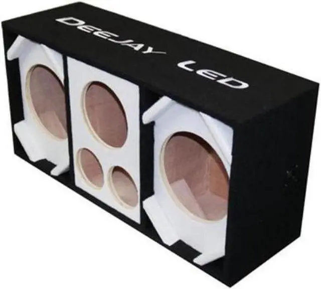 Alt view image 3 of 3 - Two 6-in Woofers plus Two Tweeters and One Horn WHITE Empty Chuchera Speaker Enclosure