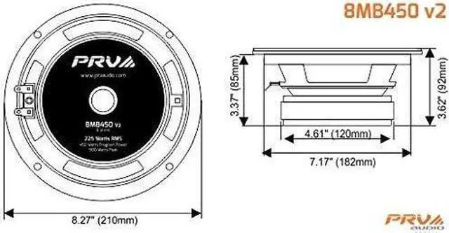 Alt view image 12 of 12 - PRV Audio 8MB450V2 8" Midbass Loudspeaker