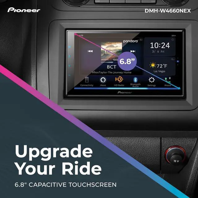 Alt view image 14 of 19 - Pioneer DMH-W4660NEX 6.8" Mechless Digital Media Receiver