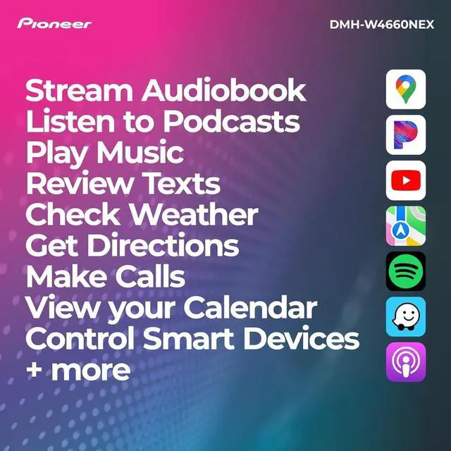 Alt view image 17 of 19 - Pioneer DMH-W4660NEX 6.8" Mechless Digital Media Receiver