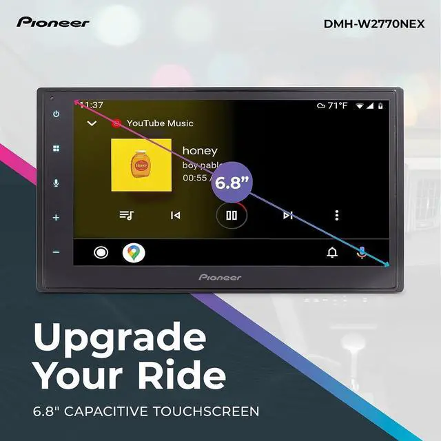Alt view image 9 of 14 - Pioneer 6.8 inch Digital Media Receiver With Apple Carplay and Android Auto