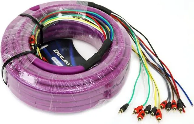 Alt view image 3 of 3 - DEEJAYLED PURPLE 52FT 10RCA 3 POWER COPP