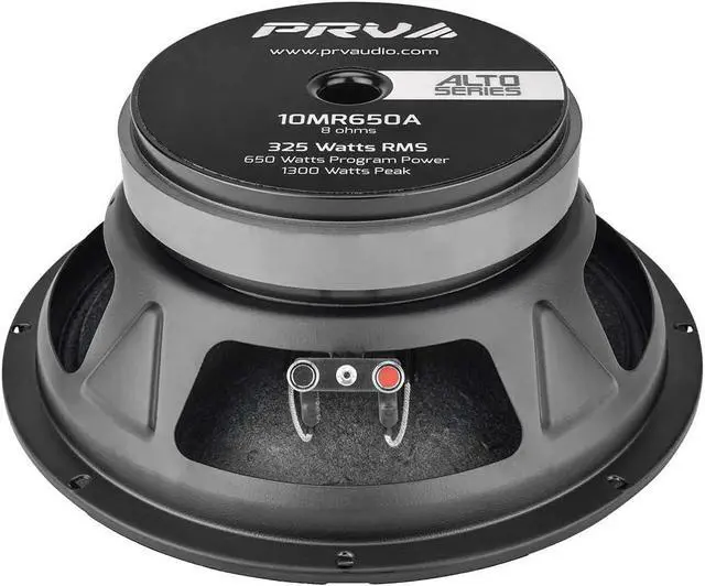 Alt view image 3 of 9 - prv audio 10mr650a 10 inch midrange speaker, 8 ohm, 650 watts, 97.5 db, 2.5 in voice coil alto series pro audio mid range loudspeaker (single)