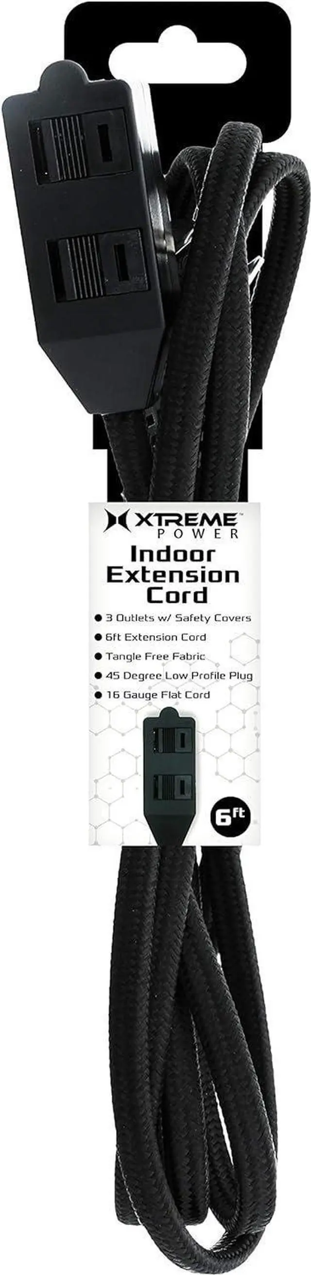 Alt view image 3 of 5 - 6-Foot Indoor Extension Cord Black