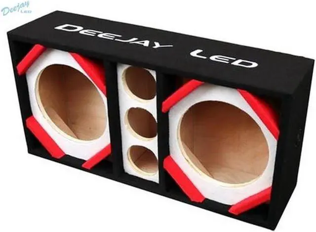 Alt view image 2 of 2 - Two 10-in Woofers plus Three Tweeters WHITE Empty Chuchera Speaker Enclosure