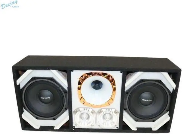 Alt view image 3 of 3 - Loaded Box withTwo Despacito Heavy Duty 8-in Woofers One Horn and withTwo Bullet Tweeters WHITE