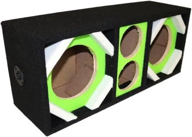 Alt view image 3 of 3 - Two 6-in Woofers plus Two Tweeters Green Empty Chuchera Speaker Enclosure