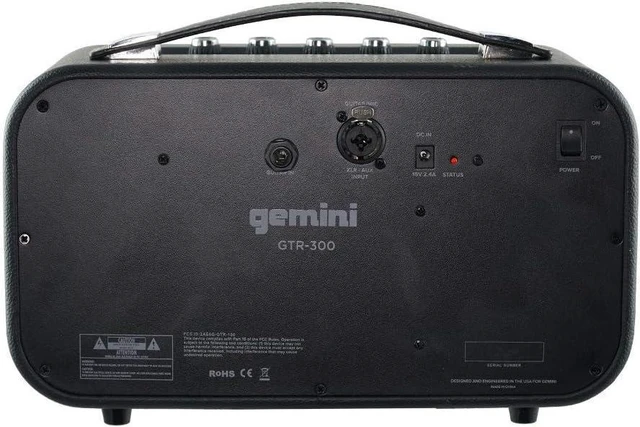 Alt view image 12 of 16 - Gemini GTR-300 GTR Portable Bluetooth Speaker (GTR-300, 60 Watts, Guitar and Microphone Inputs)