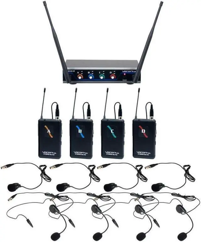 Alt view image 8 of 10 - VocoPro Digital-Quad-B 4-Ch UHF Headset & Lapel Mic System, 903.1 to 912.2MHz