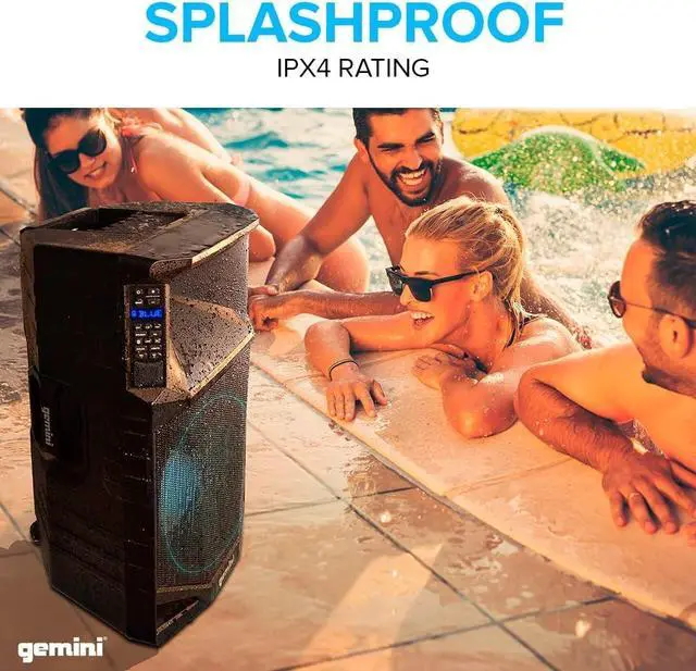 Alt view image 17 of 20 - Gemini GSWT1500PK Portable Water Resistant Wireless Bluetooth Party Speaker