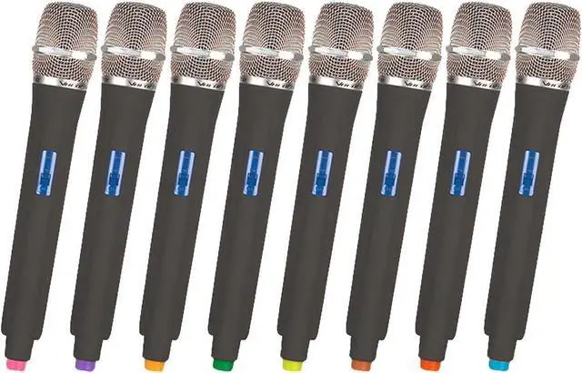 Alt view image 8 of 10 - 8 Channel UHF-Wireless Microphone System with Mic Stands