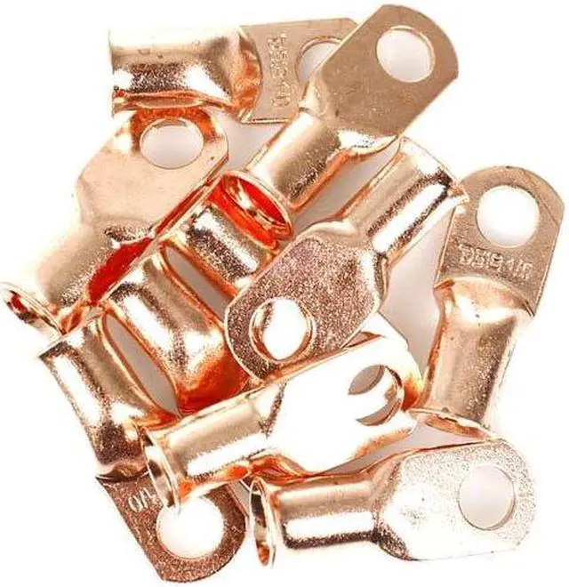 Alt view image 6 of 6 - DS18 1/0 Gauge Copper Ring Terminals Lug Wire Connector Pack of 10 CCL1/0 10X