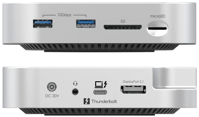 Alt view image 4 of 7 - BLACKJET MiniRaiden Thunderbolt 5 Dock for Mac Mini M6/M5 Pro/M4