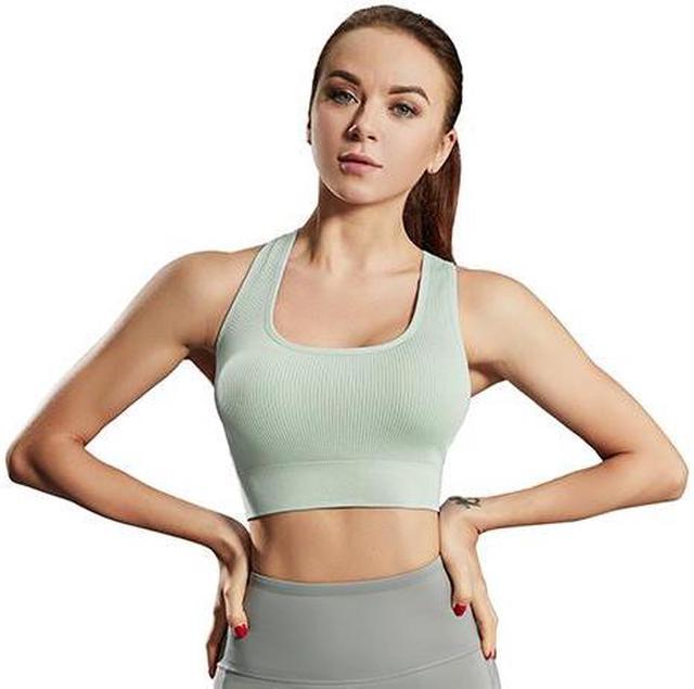 Sports Bra for Women, Racerback Padded Wirefree Sports Bras Medium Support  Yoga Bra with Removable Cups 