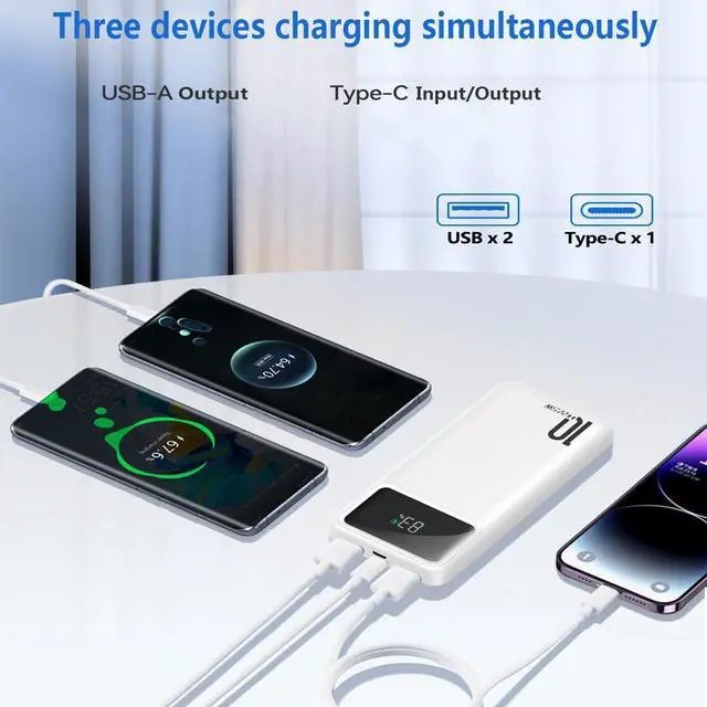Alt view image 5 of 7 - JONKUU 10000mAh Power Bank Portable Charger PD 22.5W, Battery Pack For Heated Vest And Jackets, USB-C Input/Output Phone Charger For Mobile Phone, Heated Clothes, Smartphones, Tablets, Smartwatches