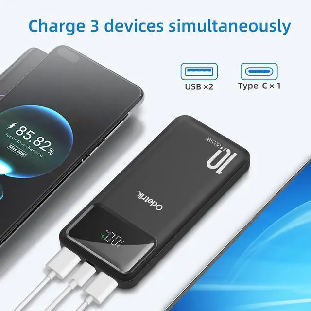 Alt view image 2 of 7 - JONKUU 10000mAh Power Bank Portable Charger PD 22.5W, Battery Pack For Heated Vest And Jackets, USB-C Input/Output Phone Charger For Mobile Phone, Heated Clothes, Smartphones, Tablets, Smartwatches