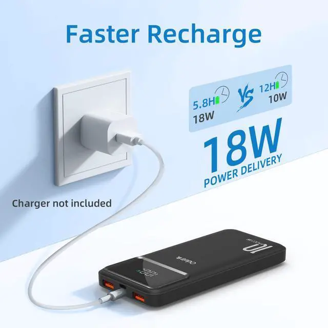 Alt view image 6 of 7 - JONKUU 10000mAh Power Bank Portable Charger PD 22.5W, Battery Pack For Heated Vest And Jackets, USB-C Input/Output Phone Charger For Mobile Phone, Heated Clothes, Smartphones, Tablets, Smartwatches