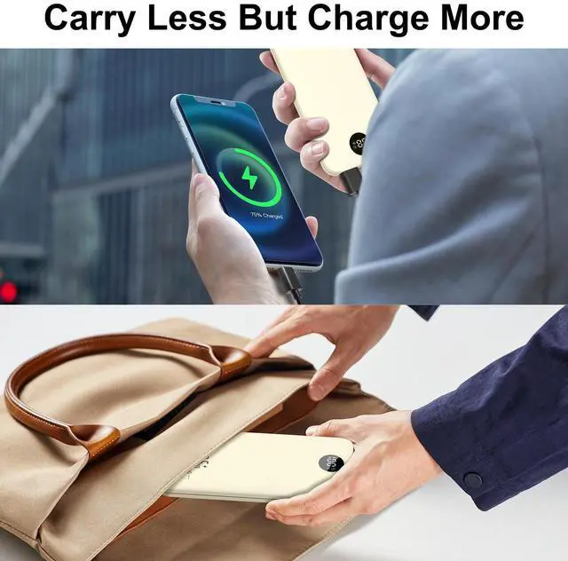 Alt view image 3 of 7 - 10000mAh Portable Power Bank, Fast Charging, USB-C, Lithium Polymer Battery, Lightweight & High-Capacity Mobile Phone Charger For Travel, Outdoor Activities And Emergency Use, Birthday gift