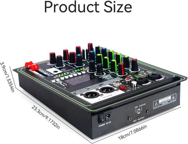 Alt view image 2 of 7 - COKYISS WM2N2 Audio Mixer, 4 Channel Multi-Functional Audio Mixer with Digital Reverberation Effect, Suitable for Home Studio Recording and Stage Performances