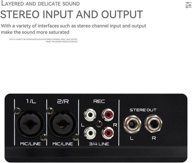 Alt view image 6 of 7 - COKYISS Audio Mixer, 4 Channel Multi-Functional Audio Mixer with Bluetooth Reverb Effect, Suitable for Home Studio Recording and Stage Performances