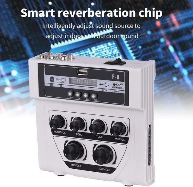Alt view image 5 of 7 - COKYISS MF8 Small Multi-Functional Microphone Sound Mixer Supports Wireless Connection with Recording Function MP3 Playback and Mobile Power Supply