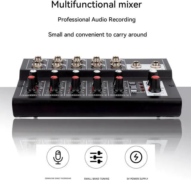 Alt view image 7 of 7 - COKYISS MIX5210 10 Channels Multi-Functional Microphone Sound Mixer With 10 Channel Inputs and 2 Channel Outputs Suitable for Stage Families and KTV Rooms Enjoy Singing and Have Fun with it